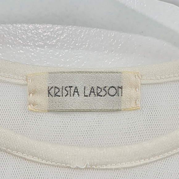 Krista Larson Women's Mesh Overlay Short Sleeves Top - OS - Picture 3 of 5